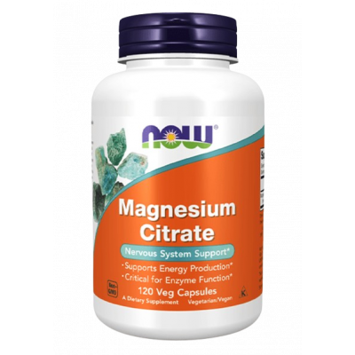 NOW MAGNESIUM CITRATE NERVOUS SYSTEM SUPPORT 120 VEG CAPSULES